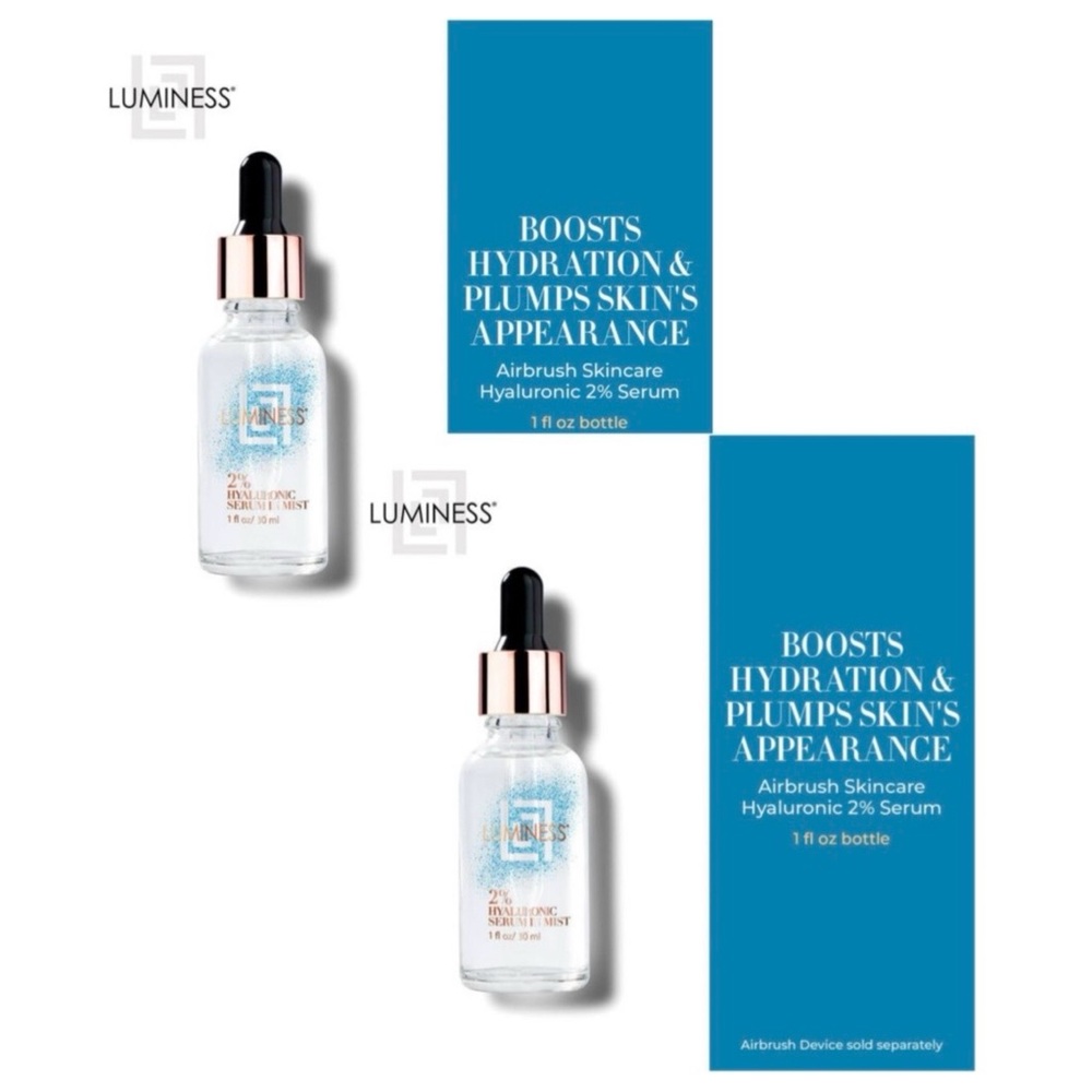 2x Luminess Airbrush Skincare 2% Hyaluronic Serum Mist, New/Factory Sealed